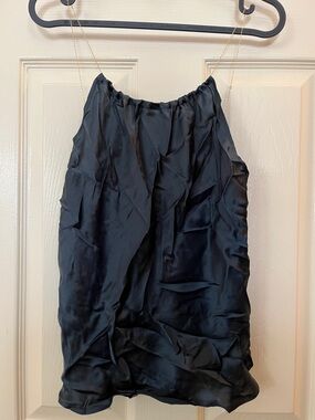 NWOT William B Black Silk Camisole with Gold Chain Straps